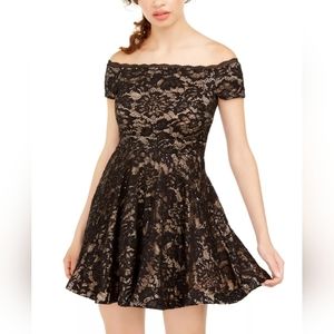 B Darlin Women's Bodycon Dress - Black/Nude Size: 11/12